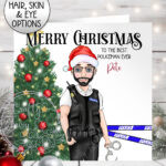 personalised male police officer policeman christmas card