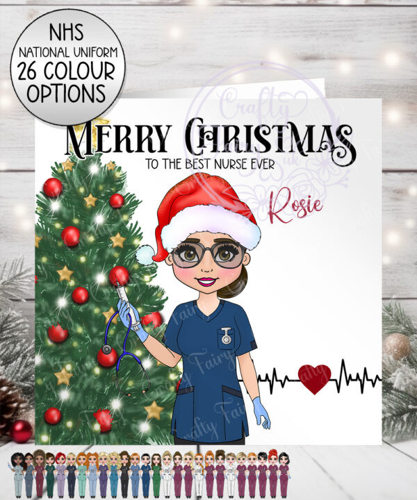 personalised nhs staff healthcare worker nurse new uniform christmas card