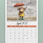 personalised quirky highland cow 2026 calendar
