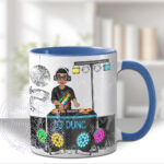 personalised dj disc jockey with turntables mug gift