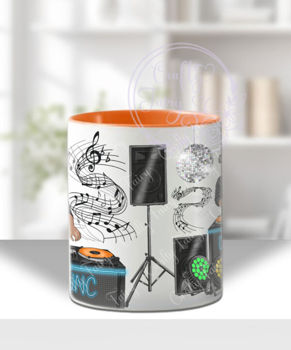 personalised dj disc jockey with turntables mug gift