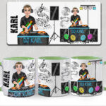 personalised dj disc jockey with turntables mug gift
