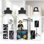 personalised dj disc jockey with turntables straight 600ml water bottle