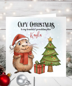3512 personalised capybara christmas card granddaughter 1