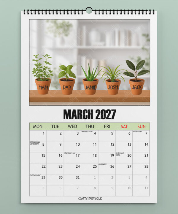 personalised family fun days 2026 calendar
