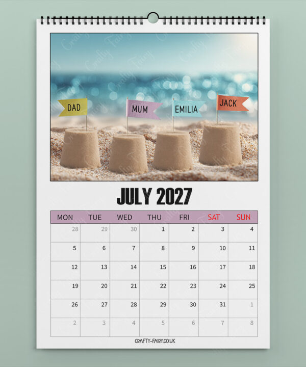 personalised family fun days 2026 calendar