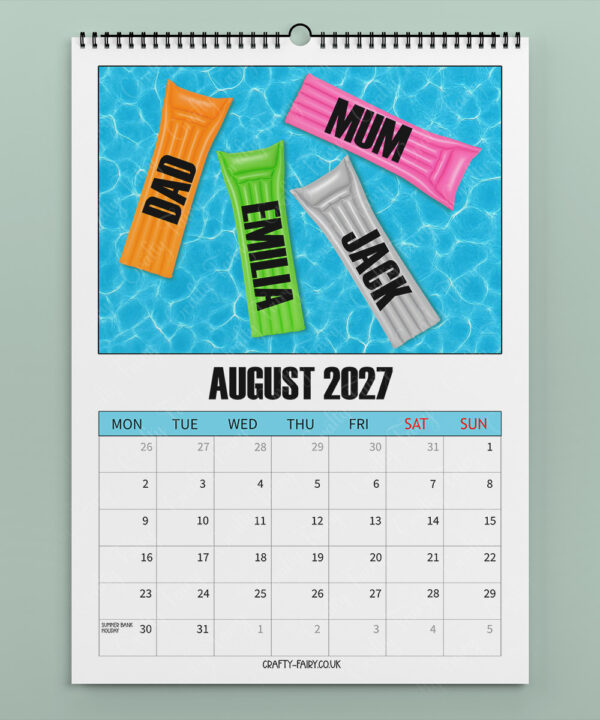 personalised family fun days 2026 calendar