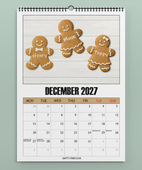personalised family fun days 2026 calendar