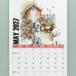 personalised colourful doodle dogs 2026 calendar