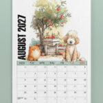 personalised colourful doodle dogs 2026 calendar
