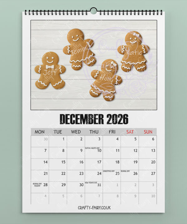 personalised family fun days 2026 calendar