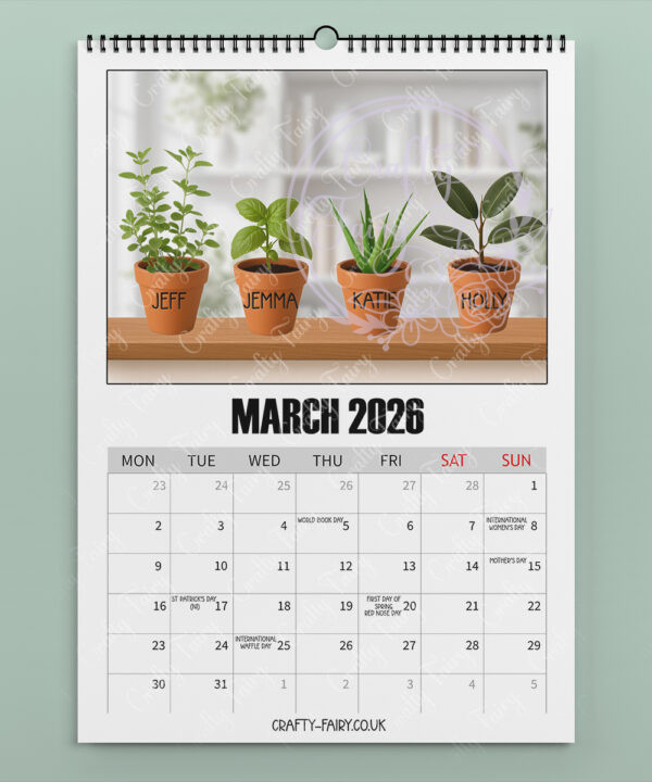 personalised family fun days 2026 calendar