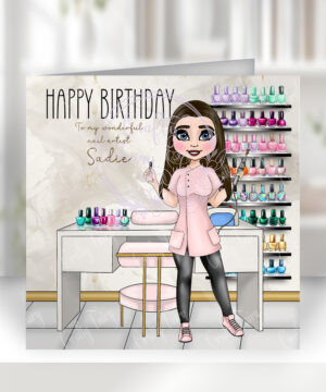 600 personalised nail artist birthday card 2