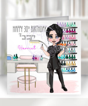 601 personalised nail artist birthday card 2