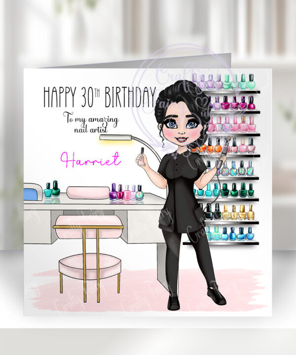 601 personalised nail artist birthday card 2