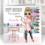 601 personalised nail tech birthday card 1