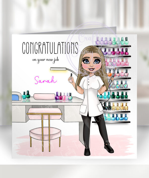 601 personalised nail tech congratulations card 1