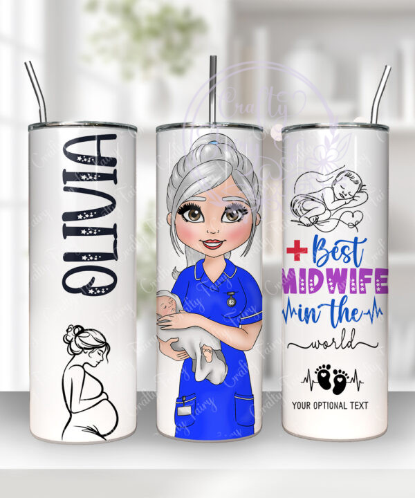 719 personalised midwife tumbler a