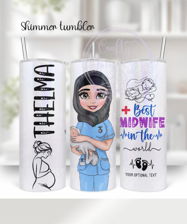 719 personalised midwife tumbler b