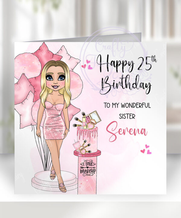 916 personalised teen girl who loves makeup card 1