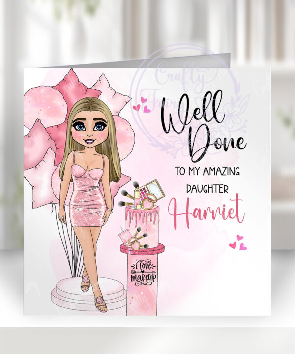 916 personalised teen girl who loves makeup card congrats 1