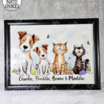 personalised doodle dogs & cats lap tray gift lots of breeds