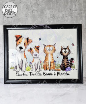 personalised doodle dogs & cats lap tray gift lots of breeds