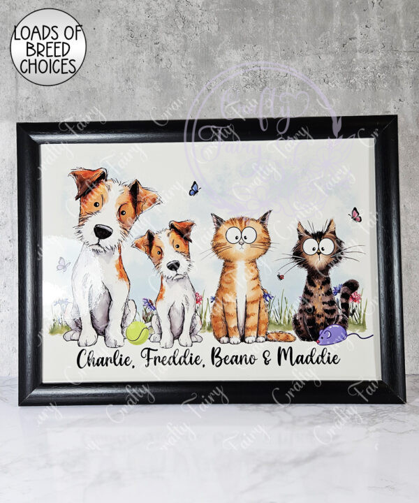 personalised doodle dogs & cats lap tray gift lots of breeds