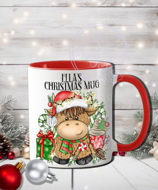 3538 personalised highland cow christmas mug 1