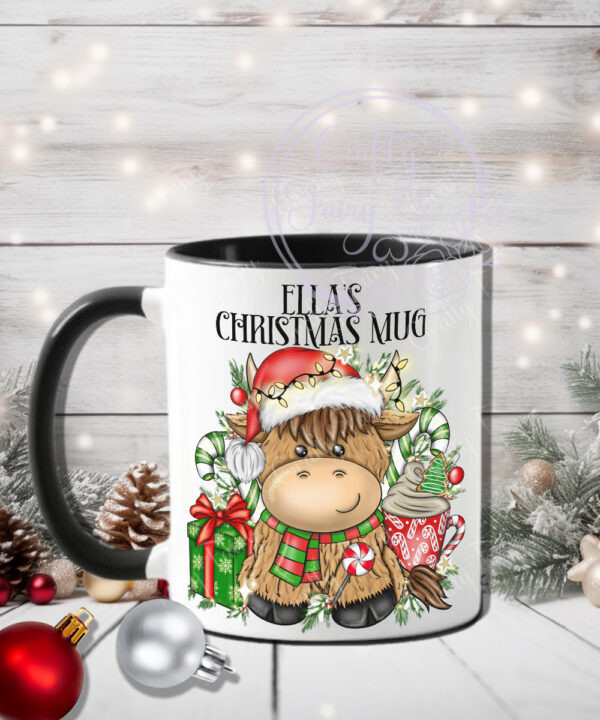 3538 personalised highland cow christmas mug 2