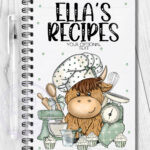 3543 personalised highland cow baker notebook 1
