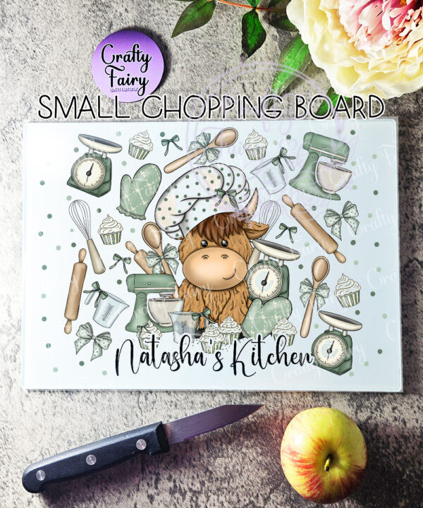 3544 personalised highland cow baker chopping board 1