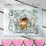 3544 personalised highland cow baker chopping board 2