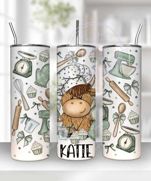 3548 personalised highland cow baker tumbler 1
