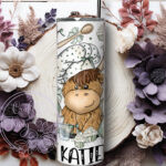 3548 personalised highland cow baker tumbler 3