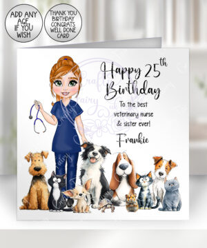 3566 personalised veterinary nurse birthday card 1