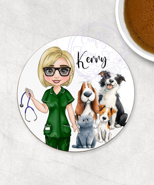 3568 personalised veterinary nurse coaster 1