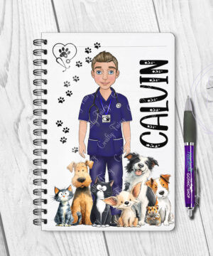 3577 personalised vet mens notebook 1