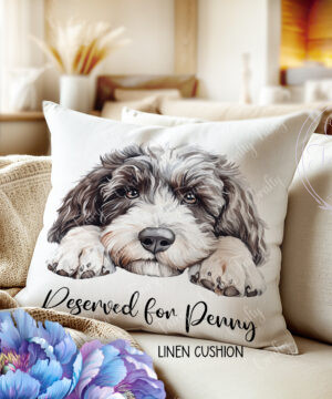 personalised cute dog face cushion gift