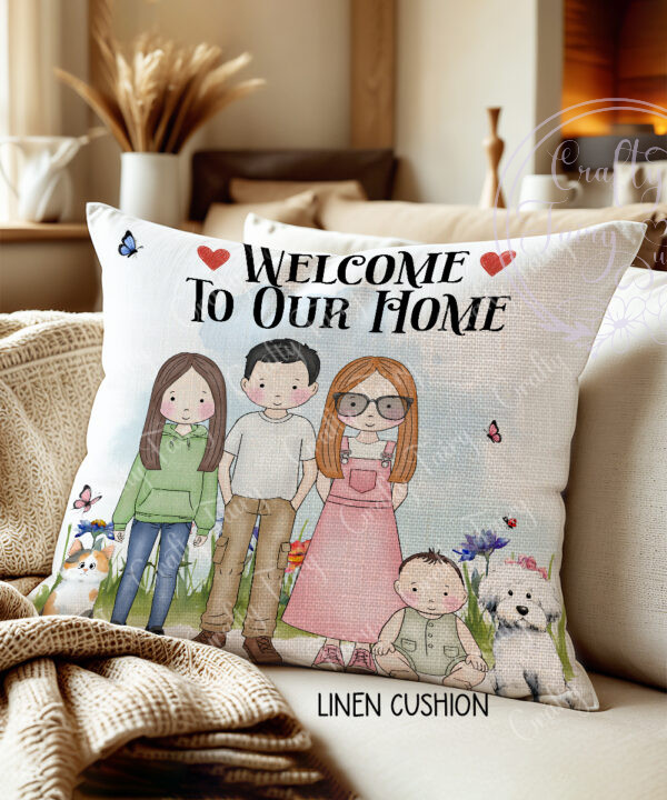 3585 personalised doodle family pets cushion gift 1