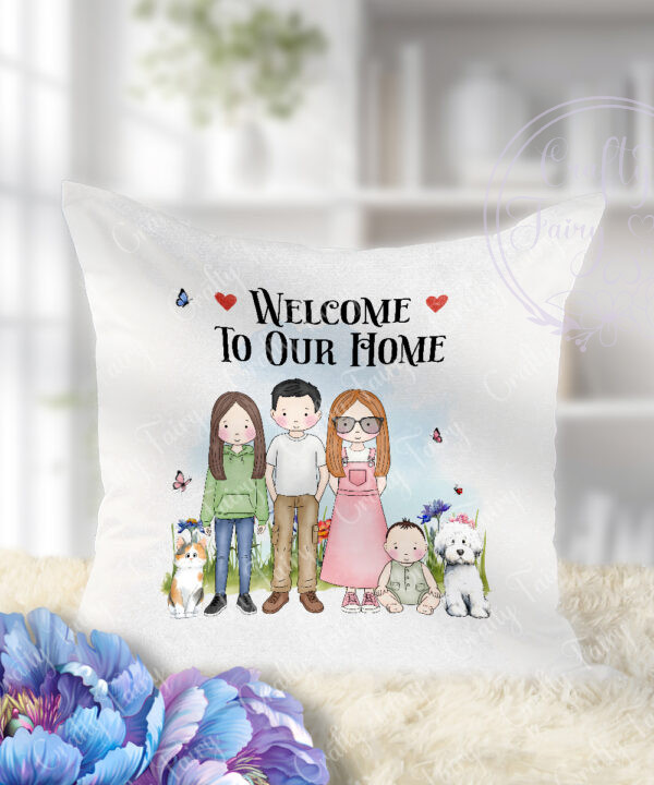 3585 personalised doodle family pets cushion gift 2
