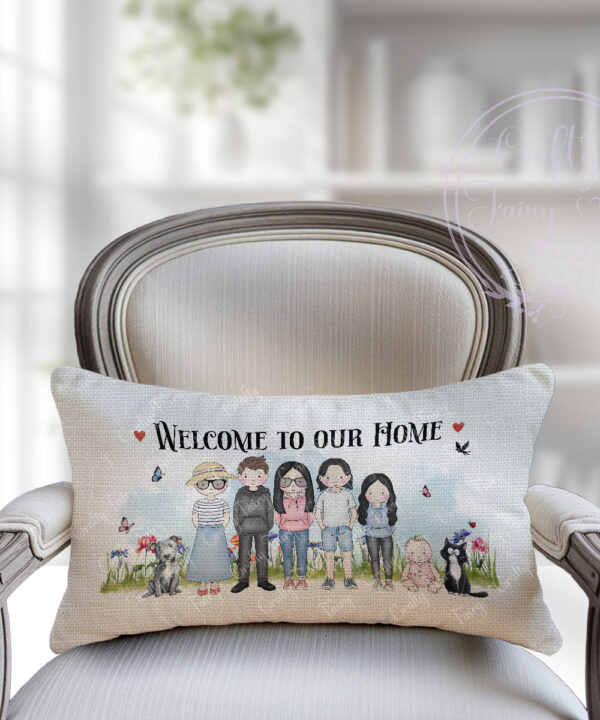3586 personalised doodle family pets cushion gift 1