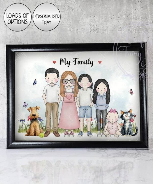 3587 personalised family cat dog lap tray 1