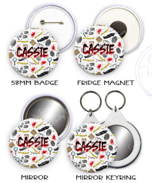 3591 personalised true crime keyring mirror 2