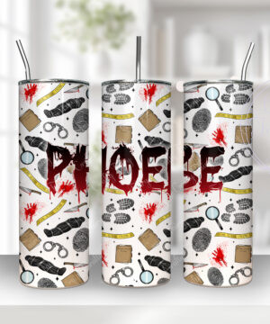 personalised true crime 600ml 20oz straight tumbler