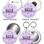 3599 lilac bows personalised keyring mirror 2