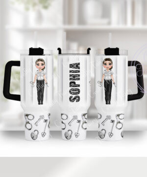 personalised female prison officer large 40oz stanley style tumbler cup
