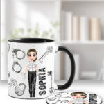 personalised female prison officer lady & keys mug gift