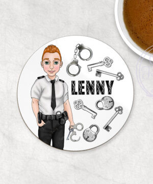 3607 personalised male prison officer coaster 2