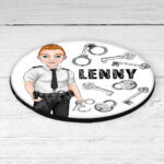3607 personalised male prison officer coaster 3
